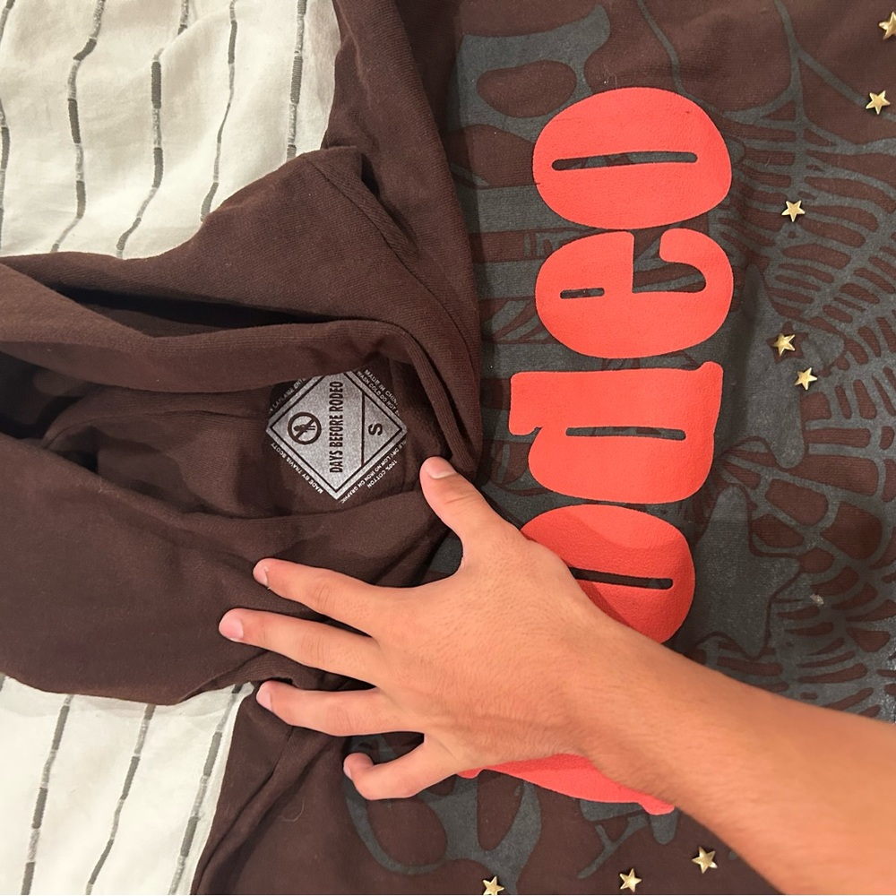 Brown Sweater with Red Print